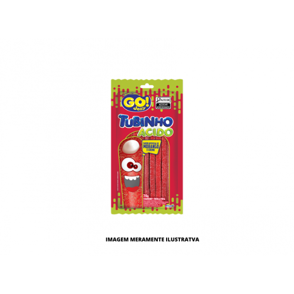 BALA - RICLAN - 70g TUBINHO GO JELLY MORANGO ACIDO